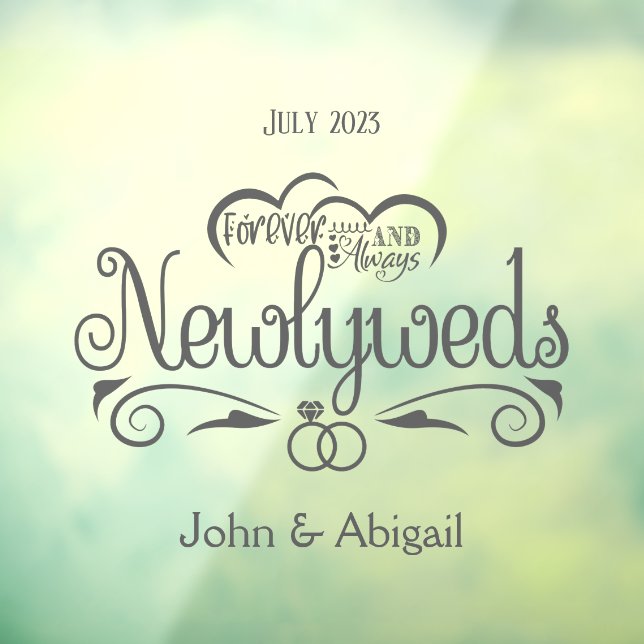 Custom Newlyweds Forever & Always Window Cling (Sheet 3)