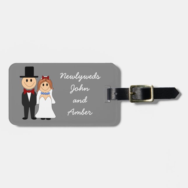Custom newlyweds luggage tag - personalized (Front Horizontal)