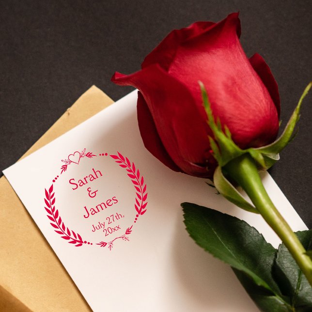 Custom Newlyweds Names and Wedding Date Pre Inked Self-inking Stamp (Creator Uploaded)