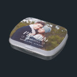 Custom Newlyweds Wedding Photo Favor Candy Tin<br><div class="desc">Add a personal touch to your wedding favors with your photo and more. This tin of candy is perfect for your Mr. and Mrs. debut. Simply add a newlywed photo and add your names too. Simple and elegant with the bride and groom featured wedding favor candies.</div>