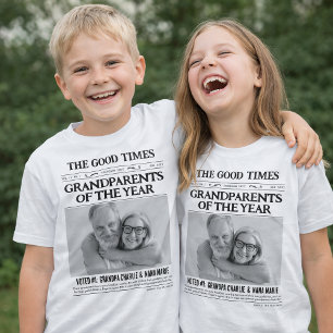 Custom Newspaper Shirt, Grandparents of the Year T-Shirt