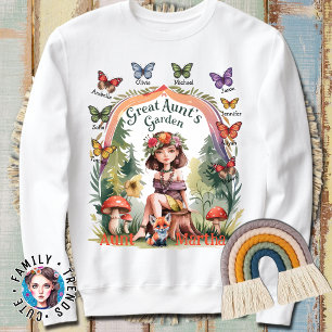 Custom Niece and Nephew Names Great Aunt's Garden Sweatshirt