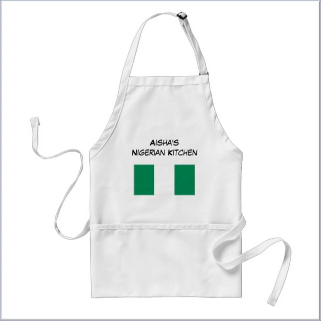 Custom Nigerian Flag White and Green Adult Apron (Creator Uploaded)