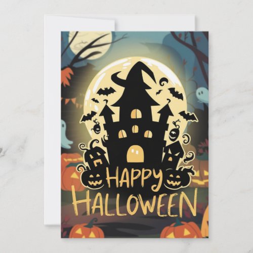 Custom Night Happy Halloween Holiday Card