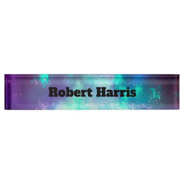 Custom Night Sky  Neon Lights  Desk Name Plate (Front)