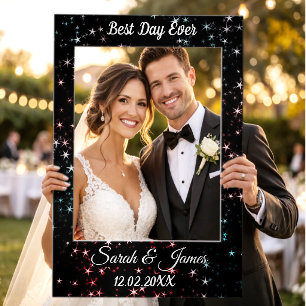 Custom Night Sky with Personalized Names & Date Selfie Frame