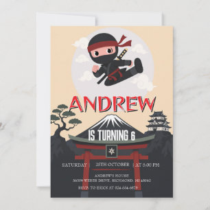 Custom Ninja birthday Warrior Invitation