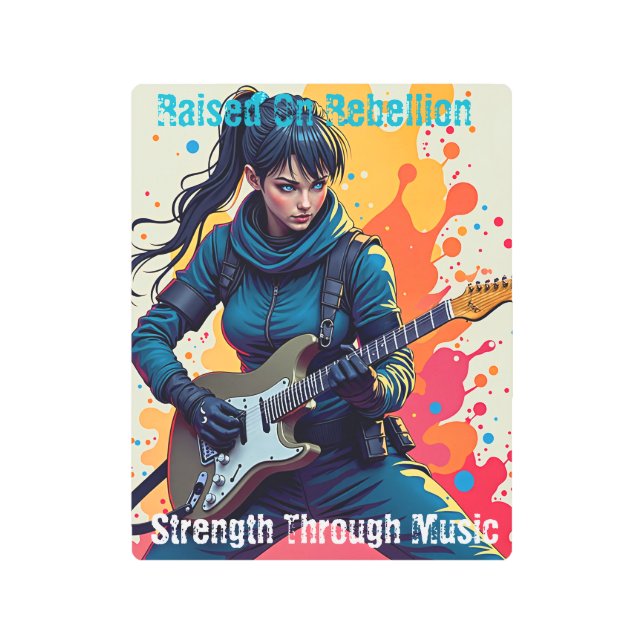 Custom Ninja Girl Guitarist Art Inspirational (Front)