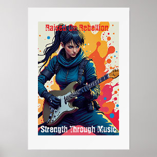 Custom Ninja Girl Guitarist Art Inspirational Holder