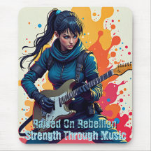Custom Ninja Girl Guitarist Art Inspirational