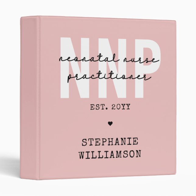 Custom NNP Neonatal Nurse Practitioner 3 Ring Binder (Front/Spine)