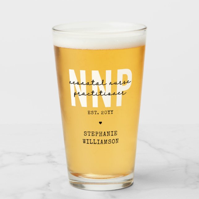 Custom NNP Neonatal Nurse Practitioner Glass (Front Filled)