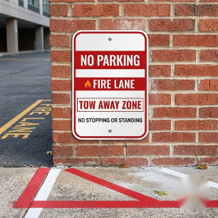 Custom No Parking Fire Lane Tow Away Zone Metal Sign