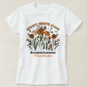 Custom Nobody Fights Leukemia Alone Wildflowers T-Shirt