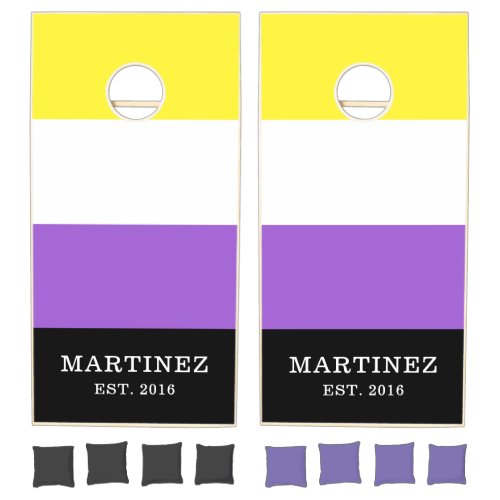 Custom Nonbinary LGBT Cornhole Set