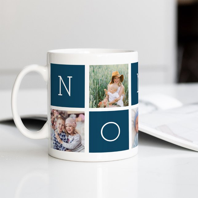 Custom Nonno Grandfather 5 Photo Collage Coffee Mug (Creator Uploaded)