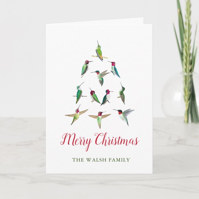 Custom North American Hummingbirds Holiday Card (Front)