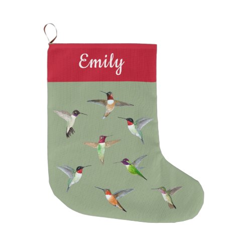 Custom North American Hummingbirds Large Christmas Large Christmas Stocking