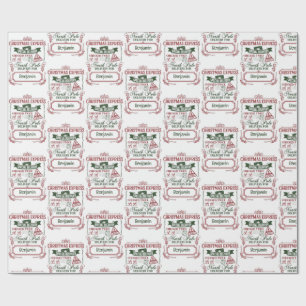 Custom North Pole Christmas Express Wrapping Paper