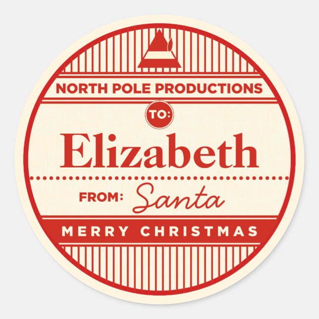Custom North Pole Productions Christmas Sticker (Front)