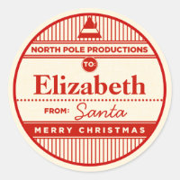 Custom North Pole Productions Christmas Sticker