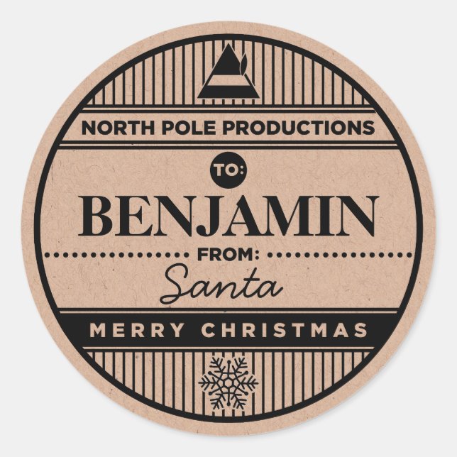 Custom North Pole Productions Christmas Stickers (Front)