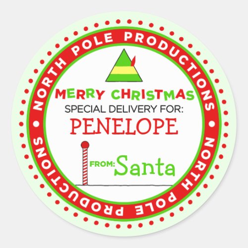 Custom North Pole Productions Gift Tag