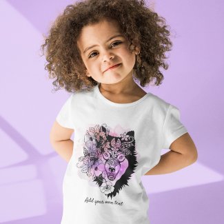 Custom Northern Wolf Animal Art | Red Purple