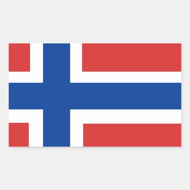Custom Norwegian Flag (Norske Flagg) Rectangular Sticker (Front)