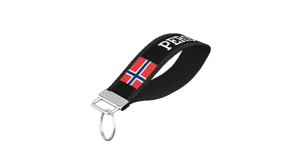Custom Norwegian flag wrist keychain for Norway Zazzle