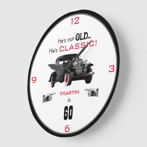 Custom Not Old Classic Car Vintage Antique Auto Large Clock | Zazzle