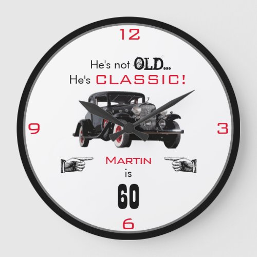 Custom Not Old Classic Car Vintage Antique Auto Large Clock