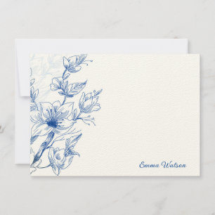 Custom Note Card-Blue Magnolia