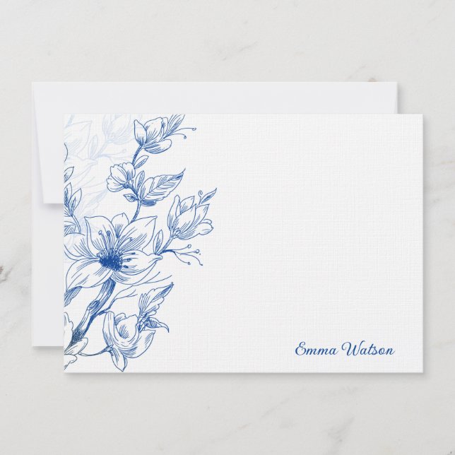 Custom Note Card-Blue Magnolia (Front)