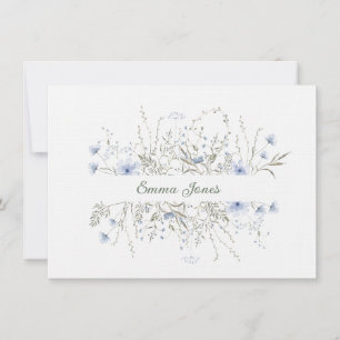 Custom Note Card-Botanical Floral Linen