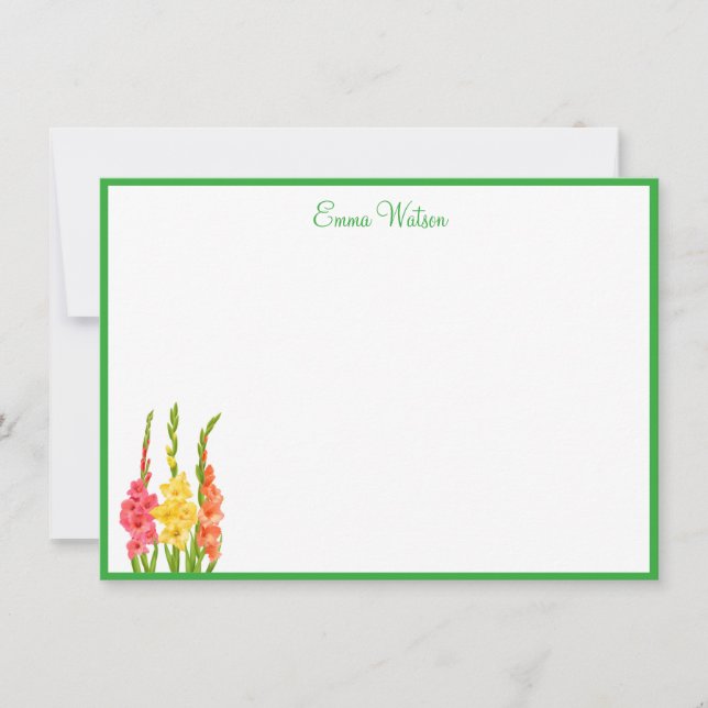 Custom Note Card-Gladiolus (Front)