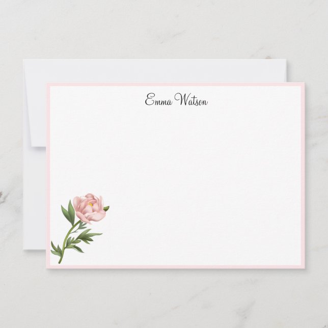 Custom Note Card-Peony (Front)