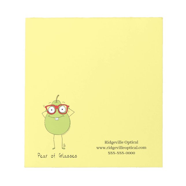 Custom Note Pad for Eye Doctors Office (Front)