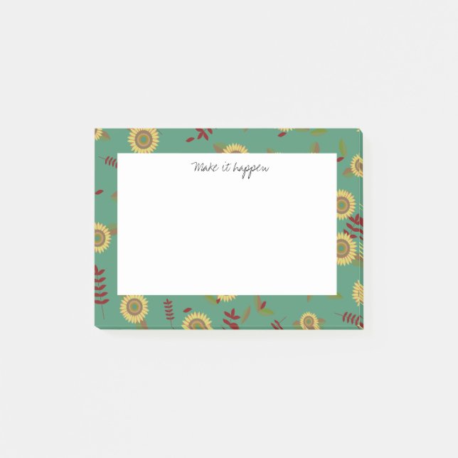 Custom note Sunflower, Make it happen  (Front)