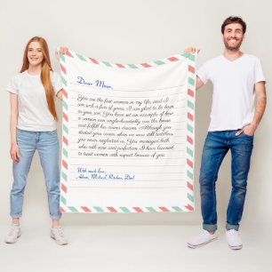 Custom Notebook handwritten love letter message Fleece Blanket