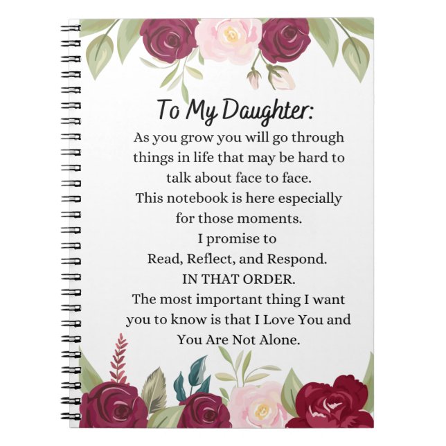 Custom Notebook | Letters to My Daughter  (Front)