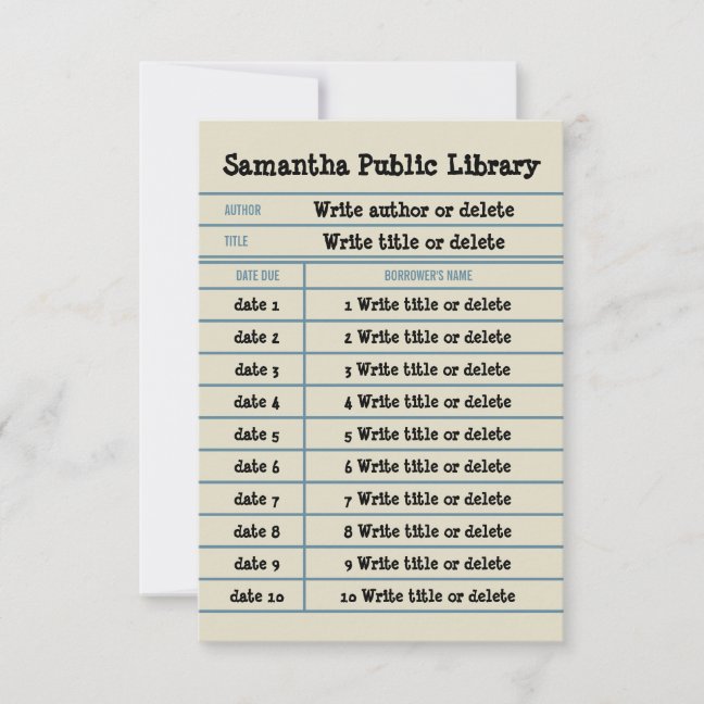 Custom Notebook Line Library Thank You Card