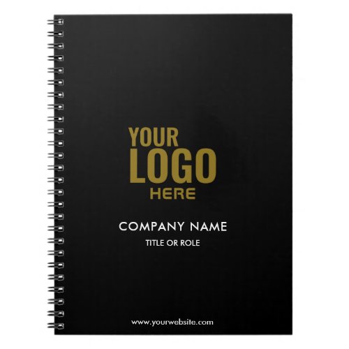 Custom Notebooks Company Logo Business Black Gold