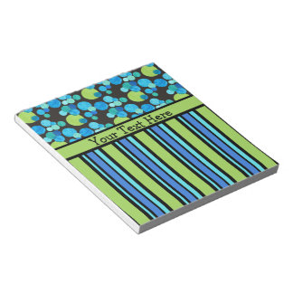 Custom Notepad or Jotter: Blue Moons and Stripes