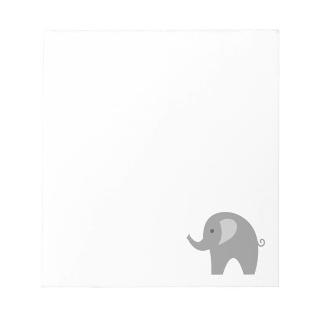 Custom notepads with cute grey elephant design (Front)