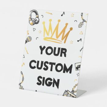 Custom Notorious One Party Sign  The Big One Pedestal Sign by PuggyPrints at Zazzle