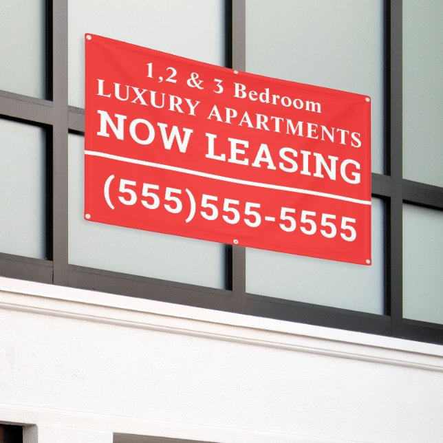 Custom Now Leasing Banner (Outside Building)