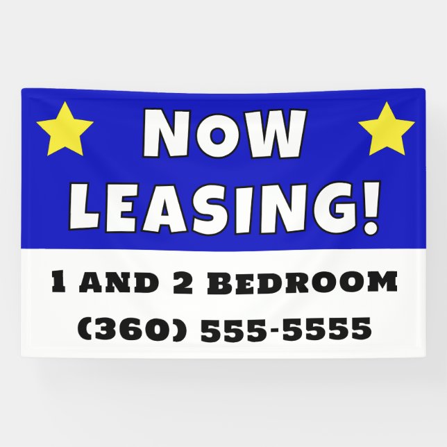 Custom Now Leasing Banner (Horizontal)