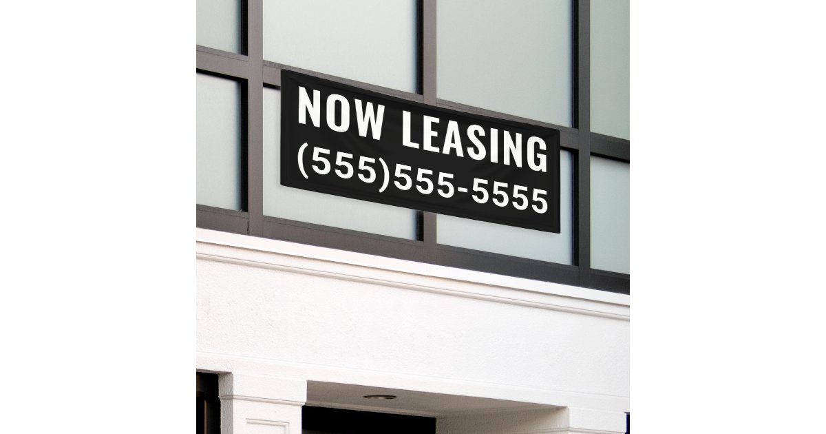 Custom Now Leasing Banner | Zazzle
