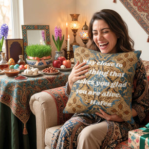 Custom Nowruz Iranian New Year Gift Khatam Art Throw Pillow